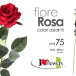 ROSA CON STELO 75 CM FIORE DECORATIVO ARTIFICIALE PER FASCIO MAZZO ROSE COLOR AS