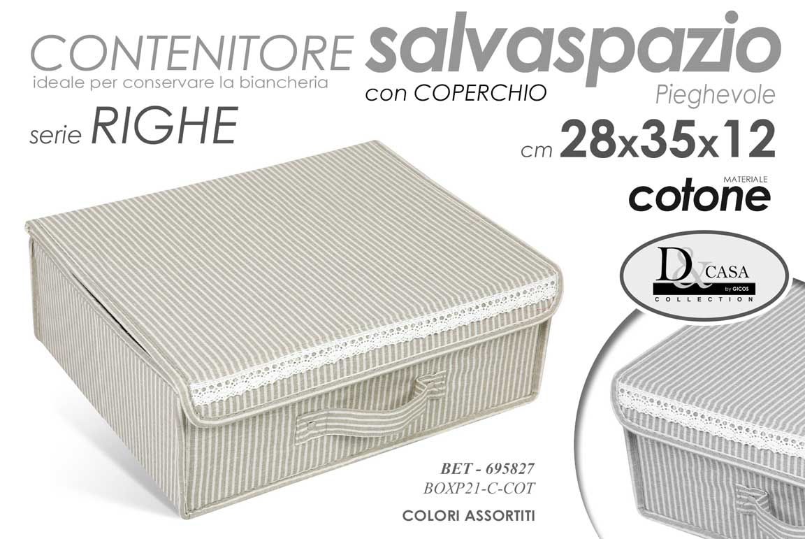 8025569695827 SCATOLA CON DIVISORI ACCESSORI UOMO DONNA ORGANIZER SALVASPAZIO VESTITI 28*35*12 - immagine 1