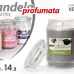 BARATTOLO CANDELA PROFUMATA CERO MOCCOLO BICCHIERE CONTENITORE VETRO TAPPO 15 cm