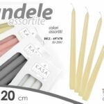 SET 4 PZ CANDELA TAPER KASA CANDLES COLORI ASSORTITI NON PROFUMATE Ø 2,1x20 CM