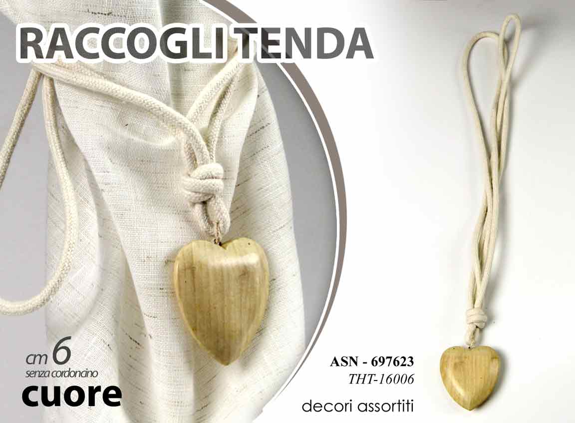 8025569697623 Reggi FERMA TENDA Embrasse Fermatenda LEGA REGGITENDA DRAPPEGGIO RACCOGLI CUORE - immagine 1