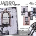 QUADRO STAMPA SU TELA Canvas LEGNO 3D Applicazioni Metallo New York ASSOR 40*50