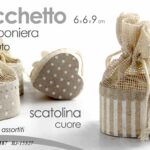 SACCHETTO CUORE BOMBONIERA PORTA CONFETTI SCATOLINA ANNIVERSARIO 9*6 cm