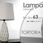 LAMPADA LUMETTO 63cm ABAT JOUR DA TAVOLO COMODINO SCRIVANIA MODERNA TORTORA