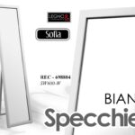 SPECCHIO SPECCHIERA DA PAVIMENTO BIANCO CLASSICO MODERNO CORNICE LEGNO 150*33 cm