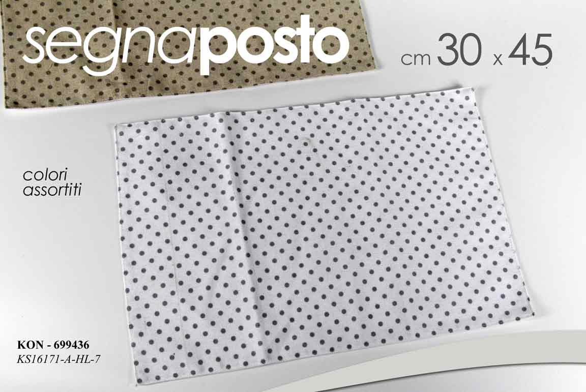 8025569699436 SEGNAPOSTO TESSUTO TOVAGLIETTA COLAZIONE PRANZO CENA POIS COLOR ASSORTIT 30*45CM - immagine 1