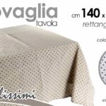 TOVAGLIA TAVOLA CUCINA MODERNA TESSUTO RETTANGOLARE POIS SHABBY CHIC 140*180cm