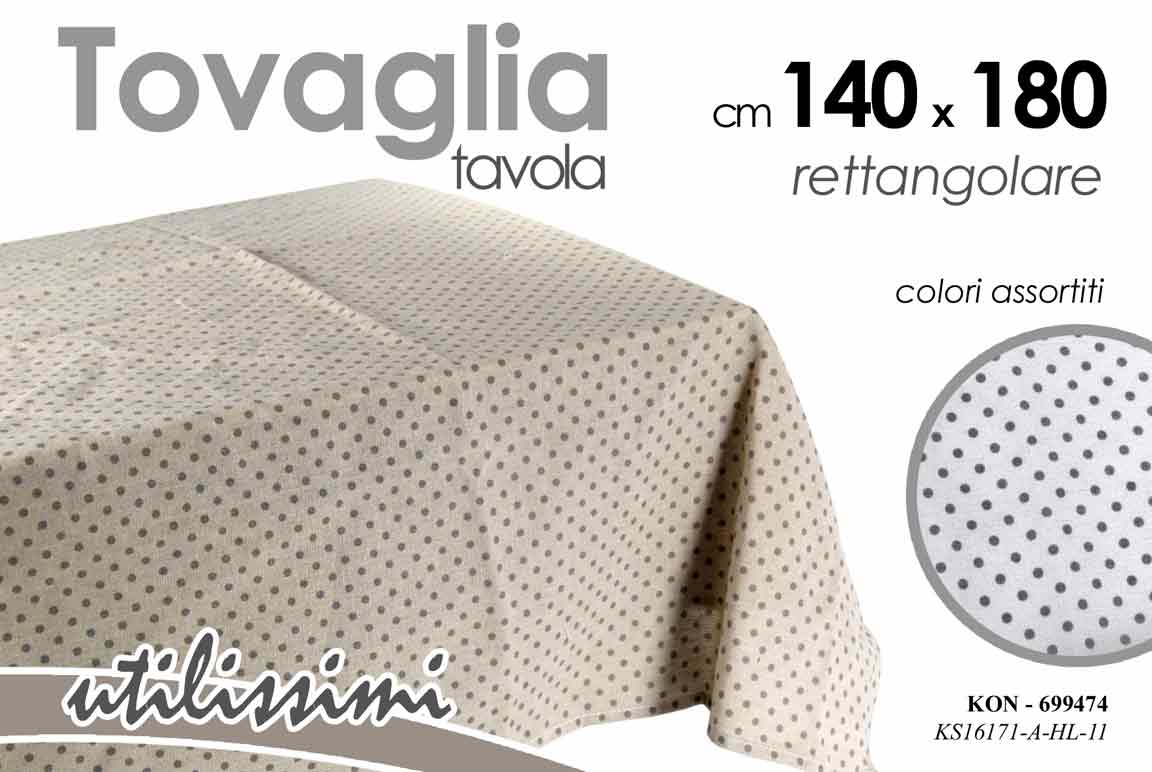 8025569699474 TOVAGLIA TAVOLA CUCINA MODERNA TESSUTO RETTANGOLARE POIS SHABBY CHIC 140*180cm - immagine 1