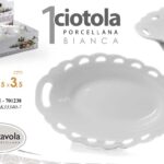 Cestino pane frutta piccoli snack ciotolina buffet porcellana bianca 18x10,5 cm