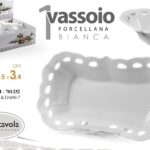 Vassoio buffet antipasti finger food porcellana bianca traforata moderna 18x10,5
