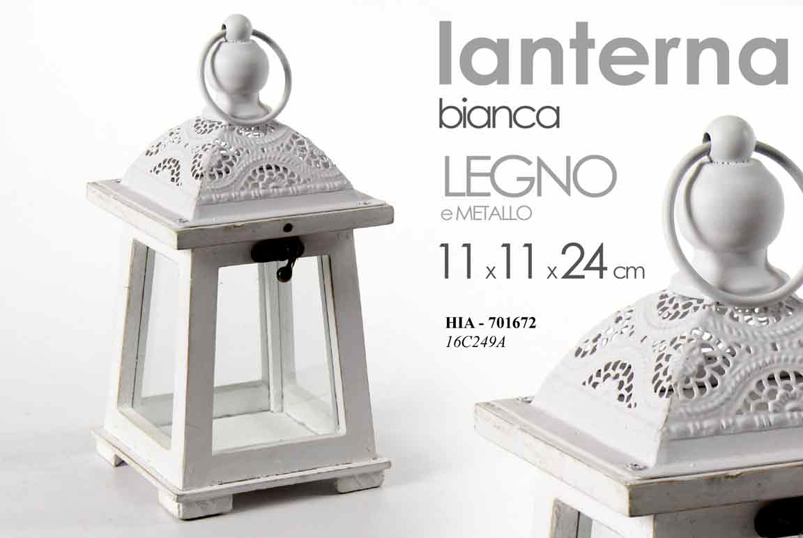 8025569701672 LANTERNA LEGNO ANTICATA PORTACANDELA PIZZERIA RISTORANTE GIARDINO ORGANZA 24 cm - immagine 1