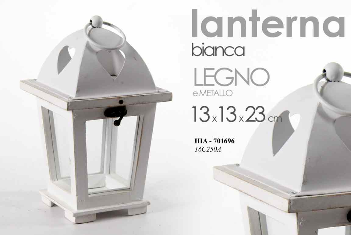 8025569701696 LANTERNA LEGNO ANTICATA PORTACANDELA EVENTI RISTORANTE GIARDINO CUORE 24*13 cm - immagine 1