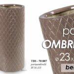 PORTA OMBRELLI CERAMICA TONDO INGRESSO CLASSICO MODERNO Design ROMBI BEIGE 50cm