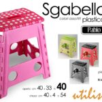 SGABELLO PIEGHEVOLE ROBUSTO PORTATILE CASA GIARDINO PIC NIC CAMPEGGIO COLOR 40cm