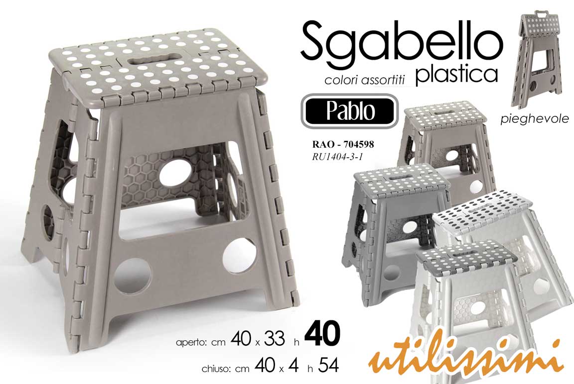 8025569704598 SGABELLO PIEGHEVOLE ROBUSTO PORTATILE CASA GIARDINO PIC NIC PESCA CAMPEGGIO 40cm - immagine 1