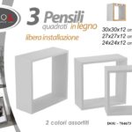 3 Mensole Parete MODULI PENSILE Cubo Mensola Scaffale BIANCO OLMO ASS 30/27/24