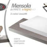MENSOLA DA PARETE MODERNA LEGNO MURO REGGIMENSOLA A SCOMPARSA OLMO BIANCO 60*25