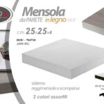 Mensola da Parete MURO MODERNO LEGNO KIT Reggimensola BIANCO OLMO GRIGIO 25*25