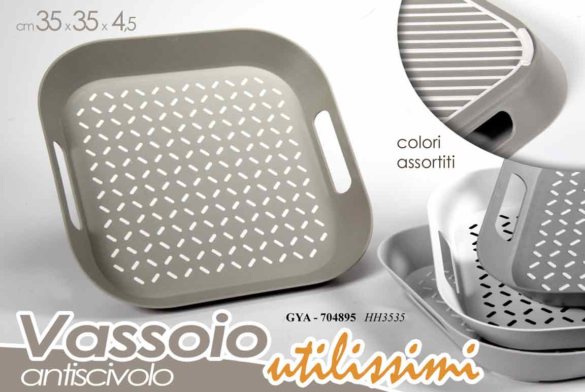 8025569704895 Vassoio antiscivolo cucina moderno portata colazione resistente acrilic as 35x35 - immagine 1