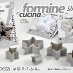 SET 5 FORMINE STELLE STAMPI TAGLIA BISCOTTI DOLCI FORME PLASTICA CUCINA ASSORT