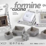 SET 5 FORMINE STAMPI TAGLIA BISCOTTI DOLCI FORME PLASTICA QUADRATE CUCINA 4-10cm