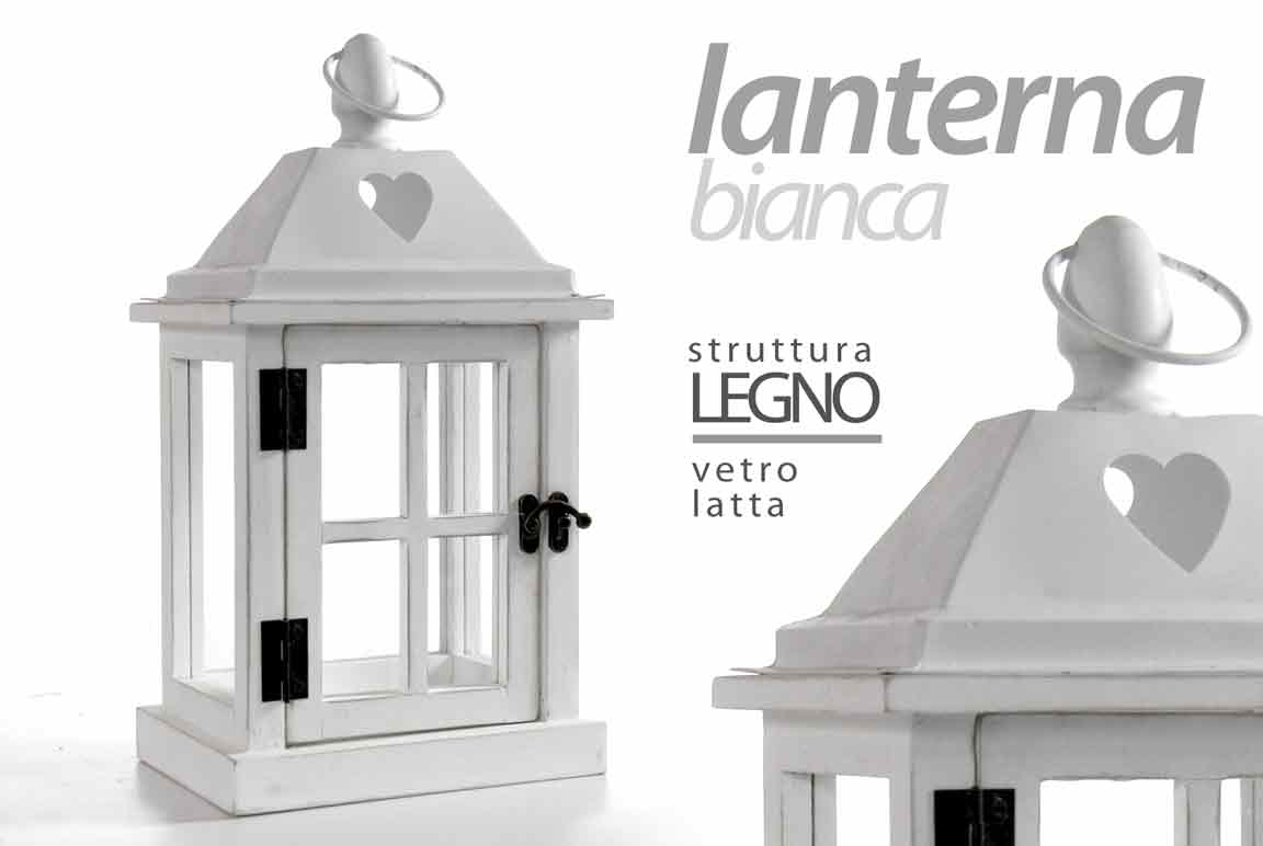8025569706554 LANTERNA BIANCA TEA LIGHT GIARDINO RISTORANTE PORTACANDELA CUORI CUORE h36*18 cm - immagine 1