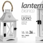 LANTERNA BIANCA TEA LIGHT PORTACANDELA LEGNO CUORE CASA EVENTI GIARDINO 36*18 cm