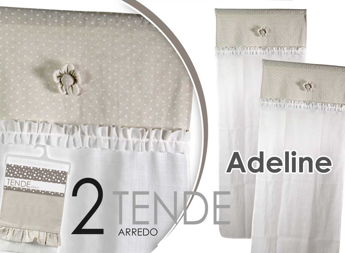 8025569707063 2 Tende Tenda Finestra Porta Interno Coppia Shabby Chic ADELINE ASS POIS 45*150 - immagine 1