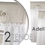 2 Tende Tenda Finestra Porta Interno Coppia Shabby Chic ADELINE FIORI 60*240 cm