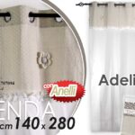 TENDA ARREDO Finestra Porta Interno AD ANELLI Shabby Chic ADELINE FIORI 140*280