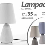 LAMPADA LUMETTO ABAT JOUR DA TAVOLO COMODINO BASE CERAMICA E 14 CLASS 35*17 cm
