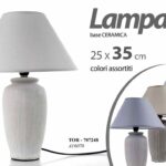 LAMPADA LUMETTO ABAT JOUR DA TAVOLO COMODINO BASE CERAMICA E 14 CLASS 35*25 cm