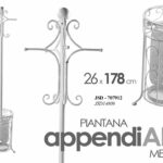 Attaccapanni Appendiabiti CON PORTA OMBRELLI TONDO Piantana Metallo Ganci 178*26