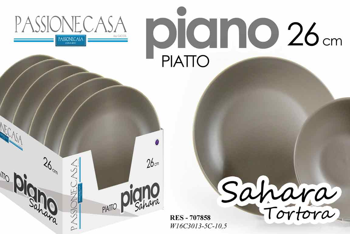 8025569707858 PIATTO PIATTI PIANO 26,25CM PORCELLANA SAHARA MODERNO COLORE TORTORA - immagine 1