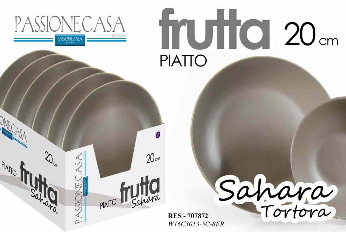 8025569707872 PIATTO PIATTI DOLCE FRUTTA 20CM PORCELLANA SAHARA COLORE MARRONE TORTORA - immagine 1