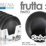 PIATTO PIATTI DOLCE FRUTTA 20CM PORCELLANA SAHARA COLORE NERO