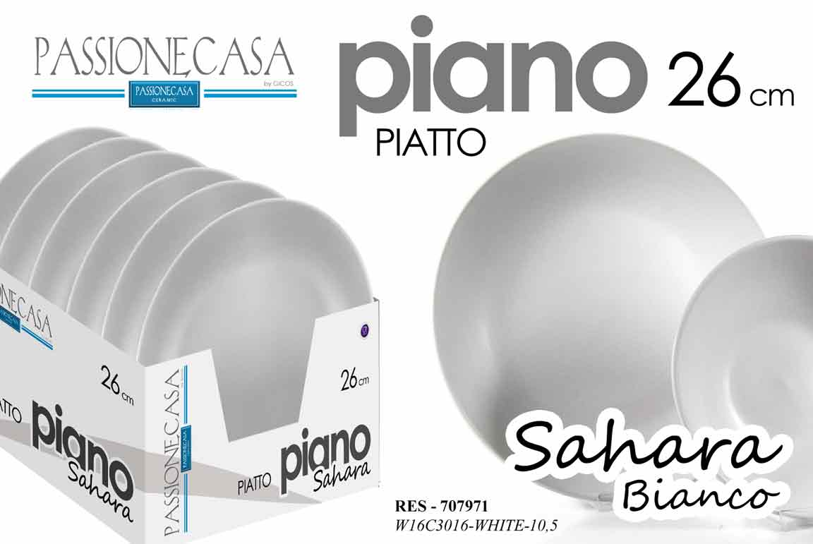 8025569707971 PIATTO PIATTI PIANO 26,25CM PORCELLANA SAHARA CLASSICO MODERNO COLOR BIANCO - immagine 1