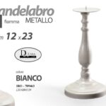 CANDELABRO PORTACANDELA CANDELIERE 1 FIAMMA METALLO BIANCO SHABBY CHIC 23 cm
