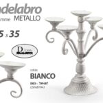 CANDELABRO CANDERIERE 5 FIAMME LUMI PORTA CANDELA ANTICATO SHABBY Chic 35*35 cm
