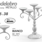 CANDELABRO CANDERIERE 5 FIAMME LUMI PORTA CANDELA CLASSICO SHABBY Chic 38*26 cm
