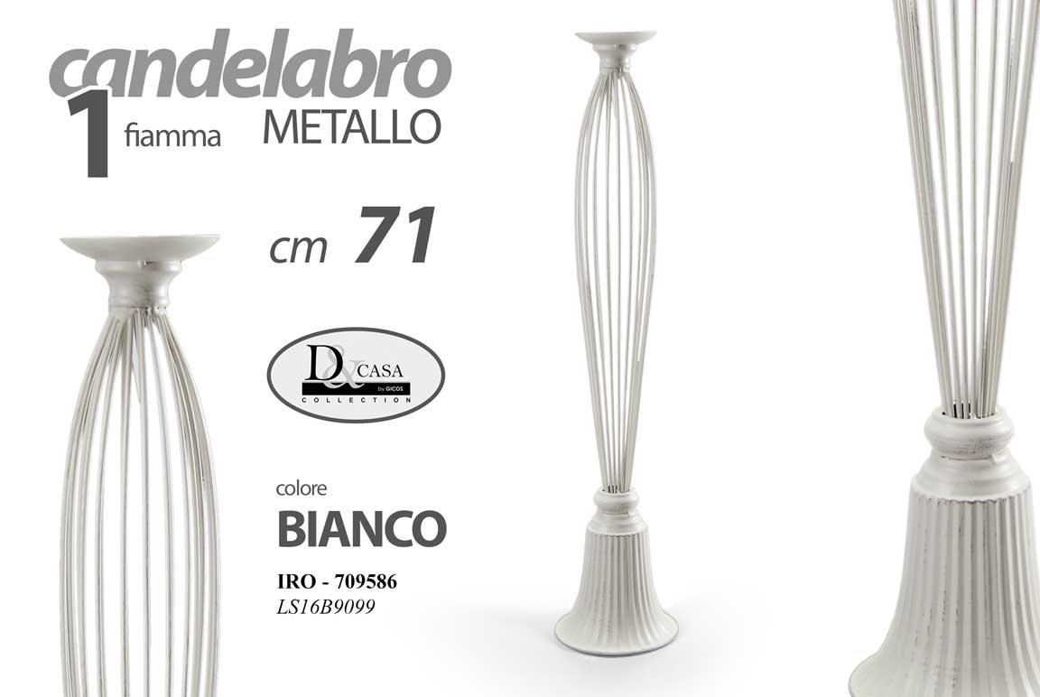 8025569709586 PIANTANA 71 cm CANDELABRO CANDERIERE 1 FIAMMA LUME PORTA CANDELA DA TERRA ANTIC - immagine 1