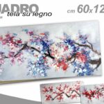 QUADRO STAMPA SU TELA Canvas LEGNO RAMI COLORATI VIVACI MODERNO ASSORT 60*120cm