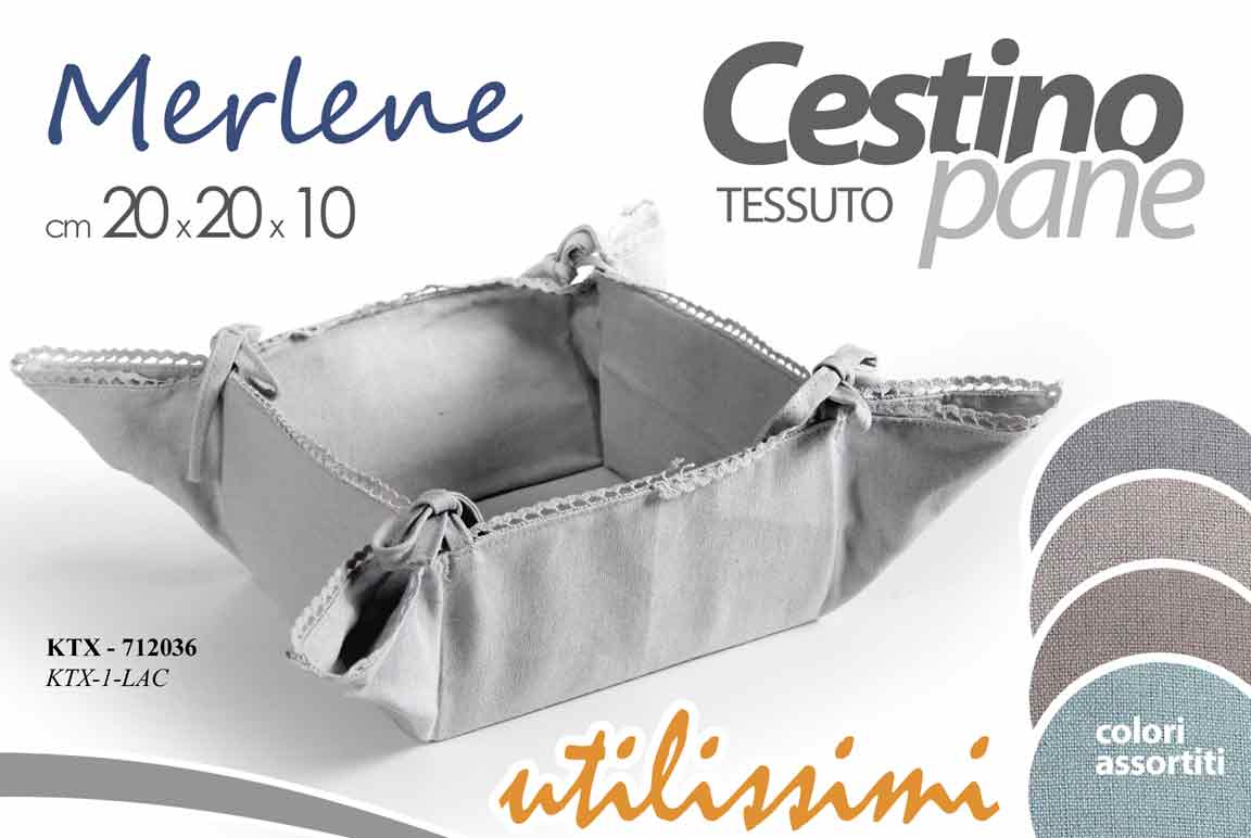 8025569712036 Cestino pane portapane quadrato stoffa cucina colazione tavola tessuto ass 20x10 - immagine 1