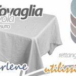 Tovaglia rettangolare cucina moderna tinta unita tessuto cotone misto as 180x140