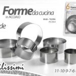 6 FORME TONDE STAMPO DOLCI BISCOTTI DECORAZIONI PASTICCERIA METALLO CERCHI