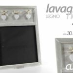 LAVAGNA 30*40CM LAVAGNETTA MEMO NOTES GRIGIA NERA LEGNO CUORE PROMEMORIA CUCINA