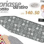 COPRIASSE DA STIRO IMBOTTITO TELO COPRI ASSE UNIVERSALE ADERENTE ELA RINF 140*50