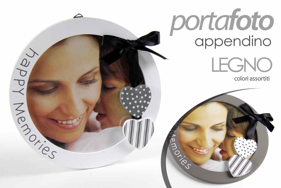 8025569715075 PORTAFOTO DA PARETE CORNICE LEGNO FOTO APPENDINO MURO COLOR ASSORT 13*13*1CM - immagine 1