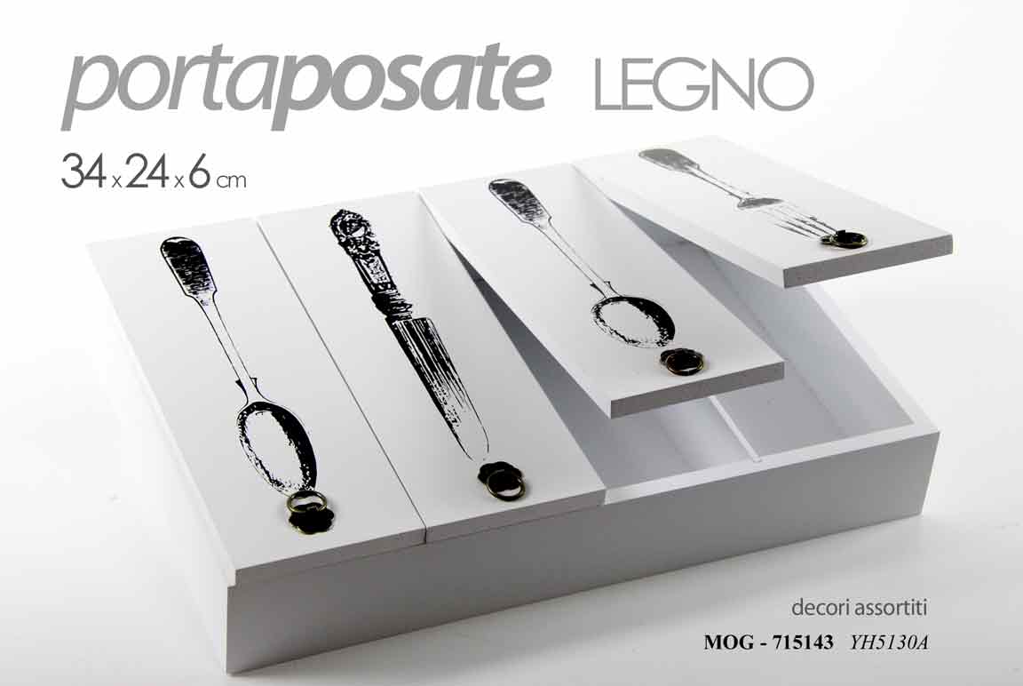 8025569715143 Portaposate cassetto cucina legno organizer contenitore posate vintage ass 34 cm - immagine 1