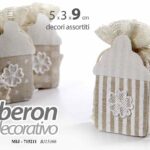 BIBERON SCATOLINA NASCITA BATTESIMO BOMBONIERA PORTACONFETTI TESSUTO ASSORT 9 CM